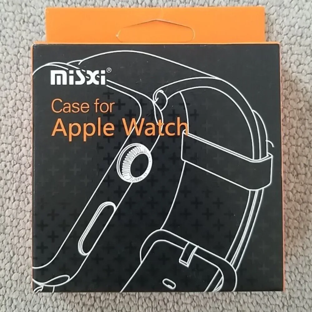 2 pk Misxi Waterproof Hard Case Tempered Glass For Apple Watch 5/4 44 mm
